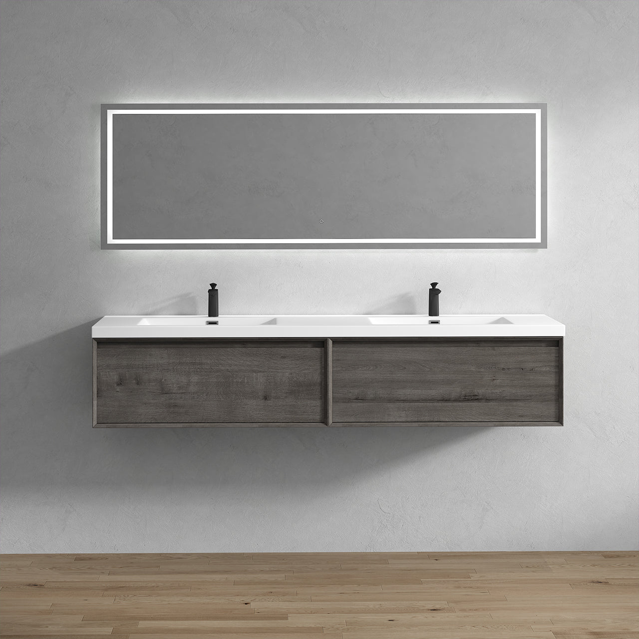 Bella Floating Bathroom Vanity with Acrylic Sink Top 24" - 48"