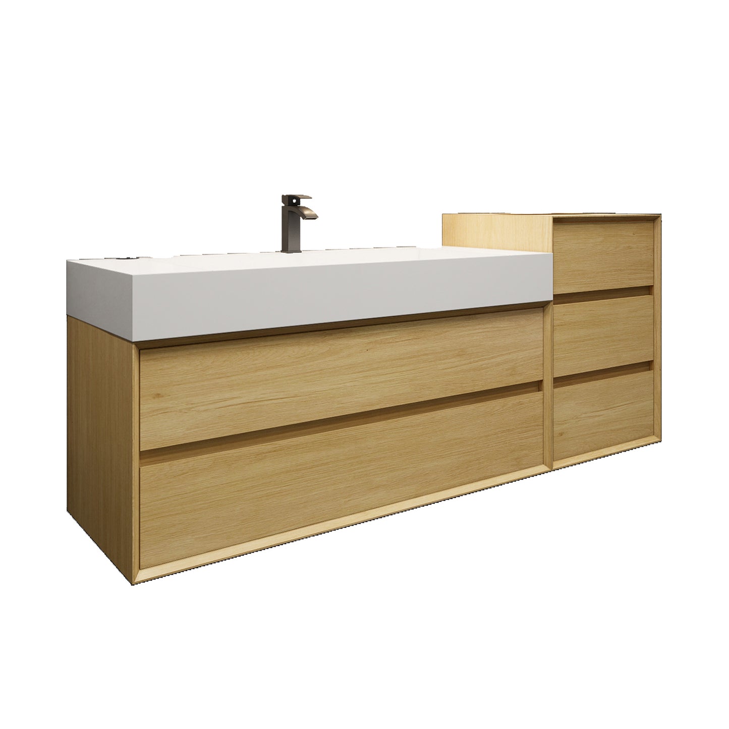 Better Vanity MAX 24"-48" Floating Wall-Mounted Bathroom Vanity with FLX16 Reinforced Acrylic Sink, Soft Close Drawers, Fully Assembled