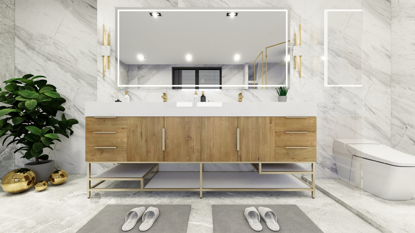 Bethany Freestanding Bathroom Vanity with Reinforced Acrylic Sink Top 24" - 84"