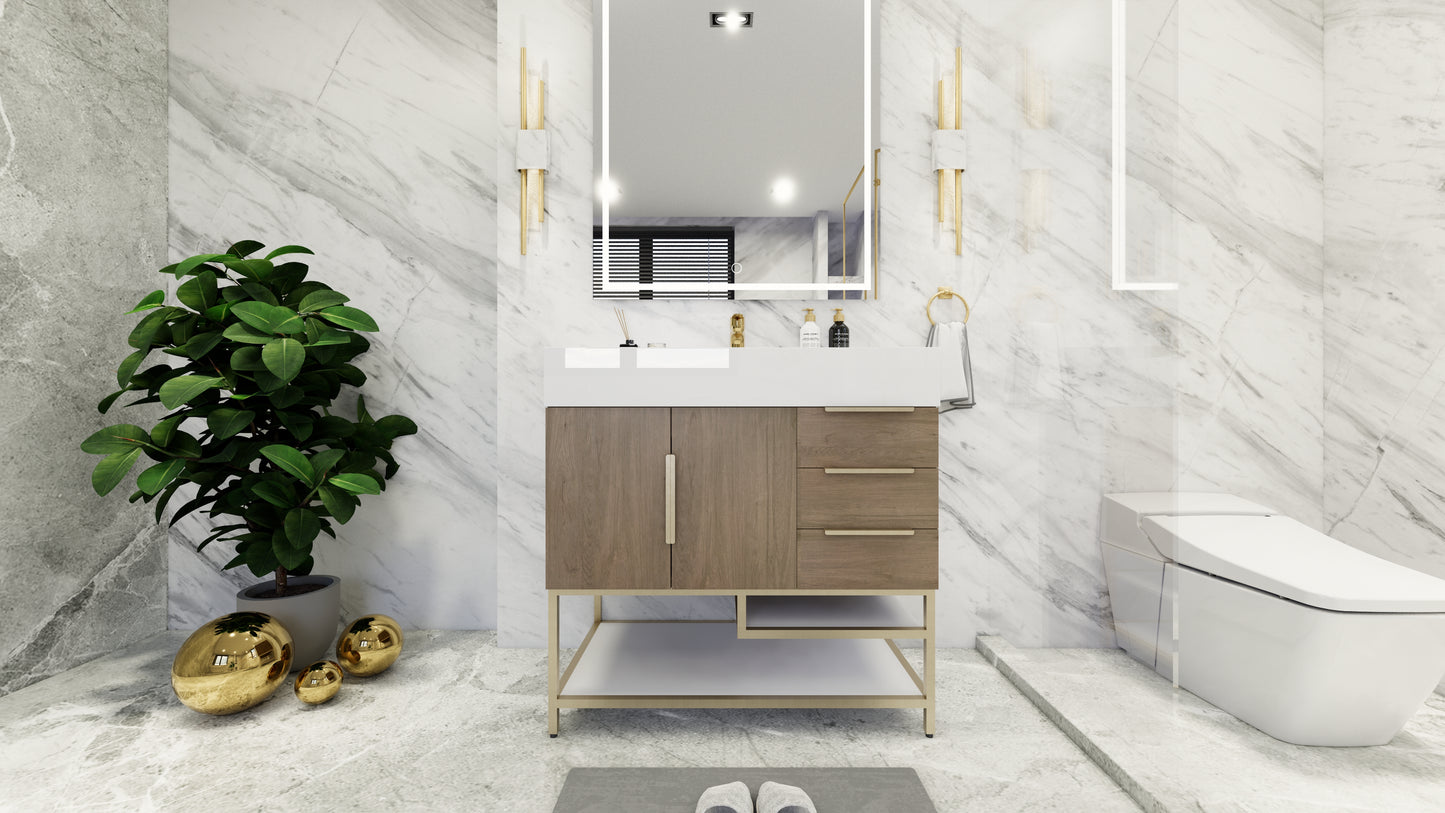 Bethany Freestanding Bathroom Vanity with Reinforced Acrylic Sink Top 24" - 84"