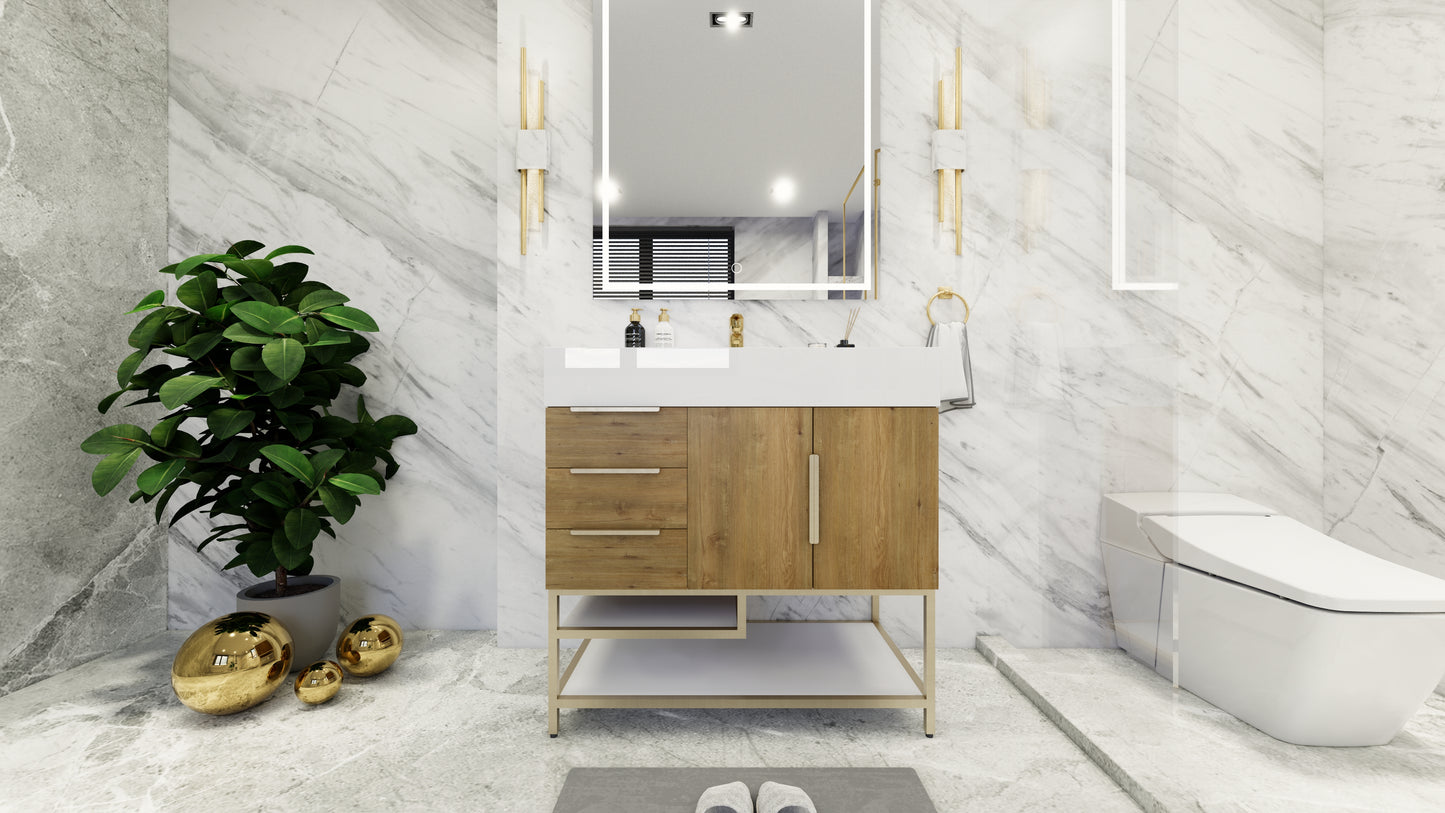 Bethany Freestanding Bathroom Vanity with Reinforced Acrylic Sink Top 24" - 84"