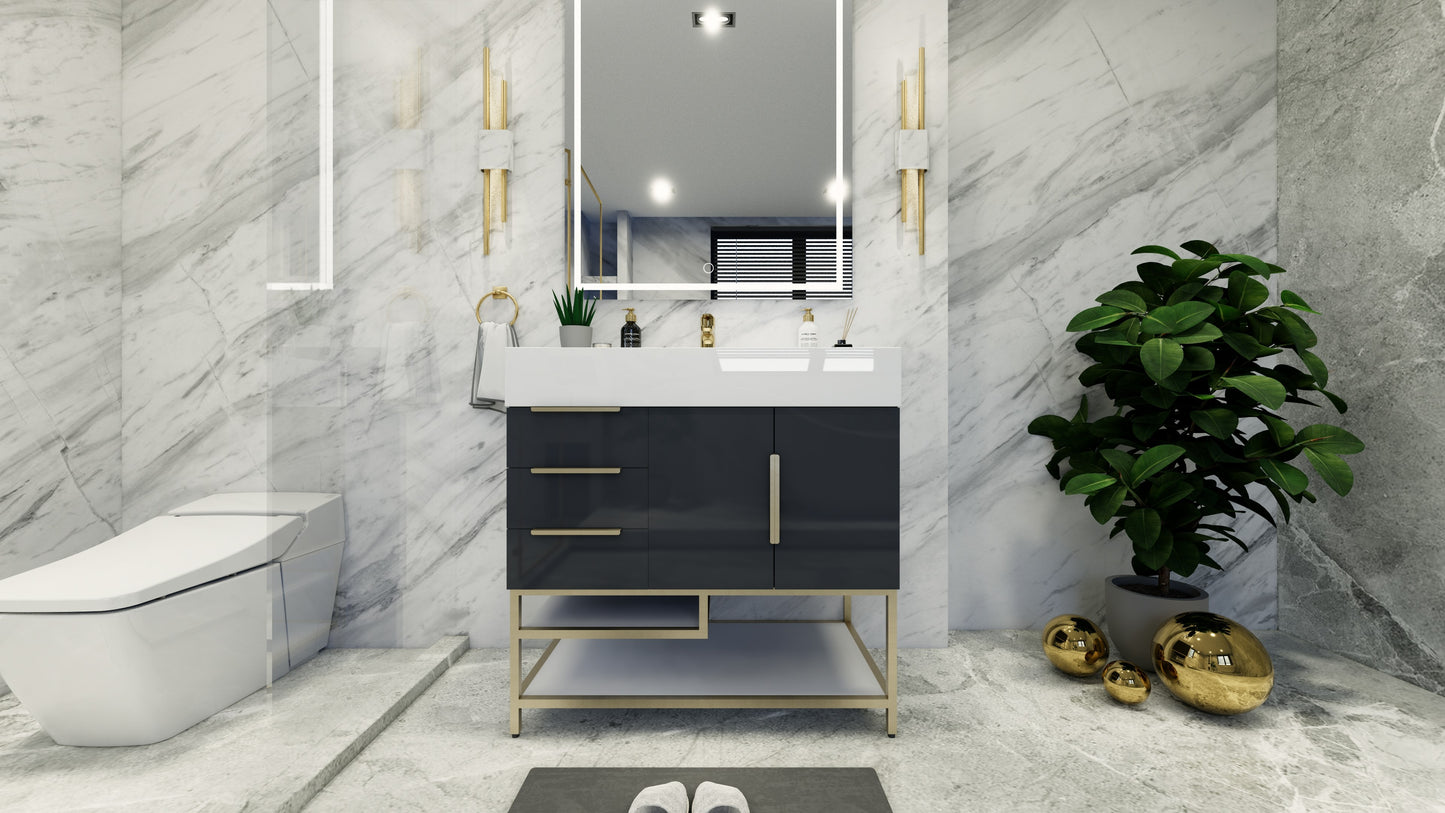 Bethany Freestanding Bathroom Vanity with Reinforced Acrylic Sink Top 24" - 84"