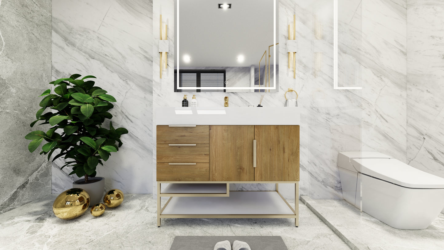 Bethany Freestanding Bathroom Vanity with Reinforced Acrylic Sink Top 24" - 84"