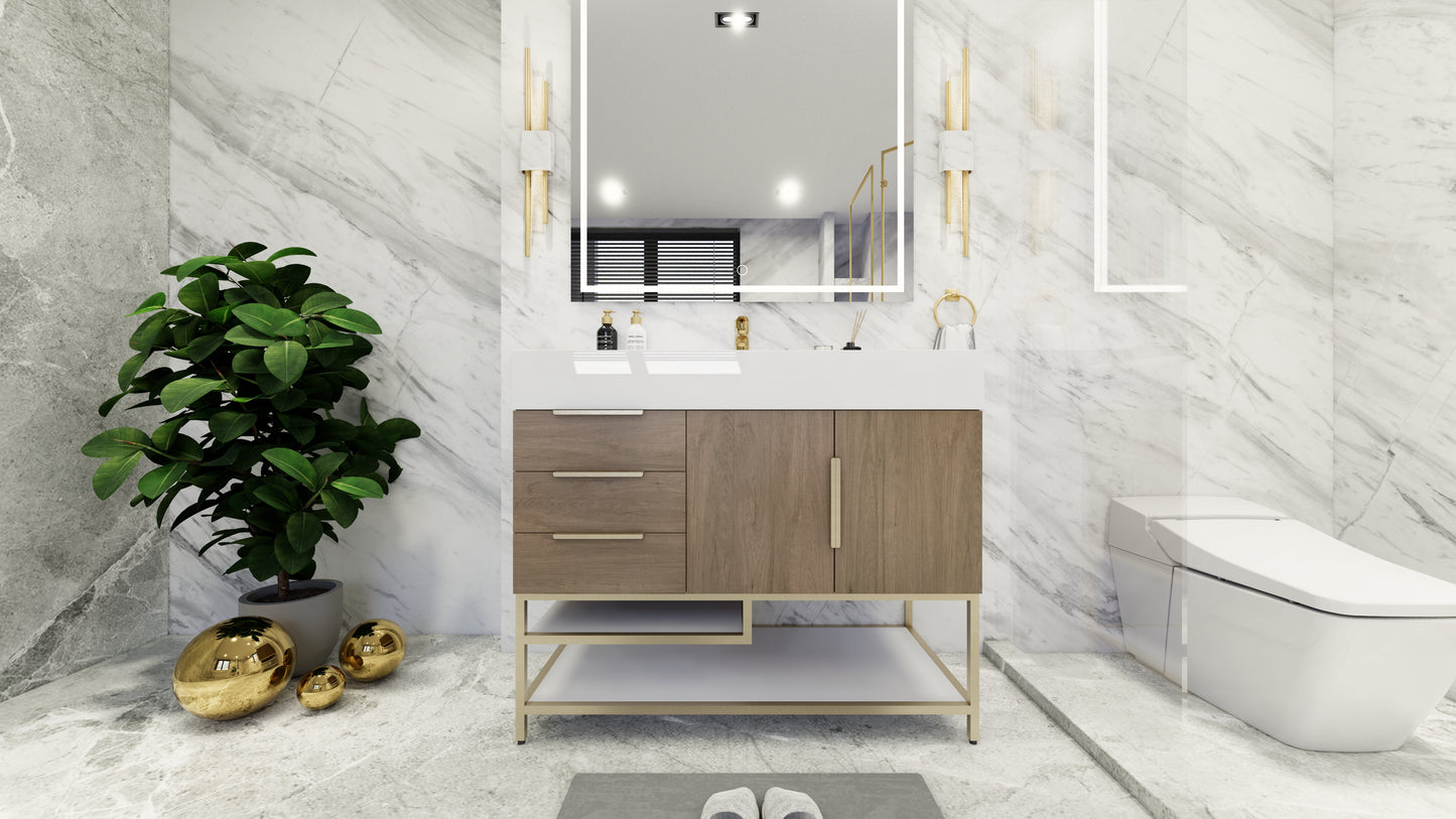 Bethany Freestanding Bathroom Vanity with Reinforced Acrylic Sink Top 24" - 84"