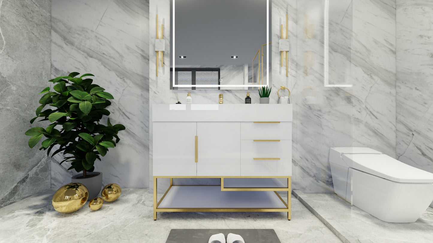Bethany Freestanding Bathroom Vanity with Reinforced Acrylic Sink Top 24" - 84"