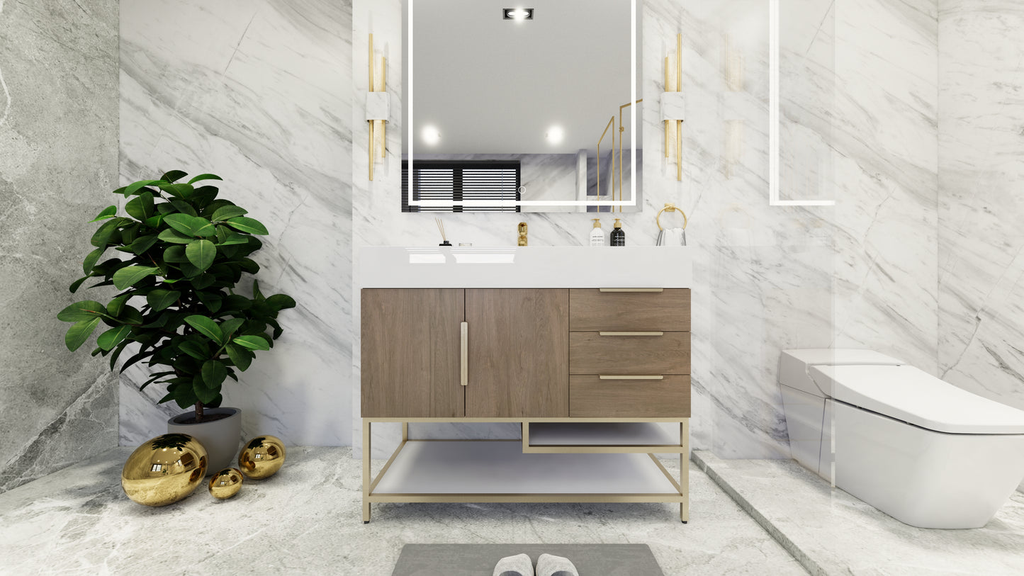 Bethany Freestanding Bathroom Vanity with Reinforced Acrylic Sink Top 24" - 84"