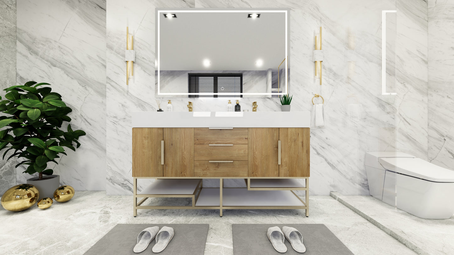 Bethany Freestanding Bathroom Vanity with Reinforced Acrylic Sink Top 24" - 84"