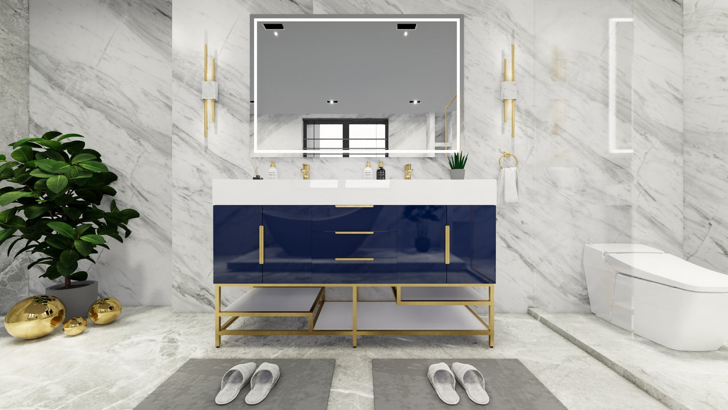 Bethany Freestanding Bathroom Vanity with Reinforced Acrylic Sink Top 24" - 84"