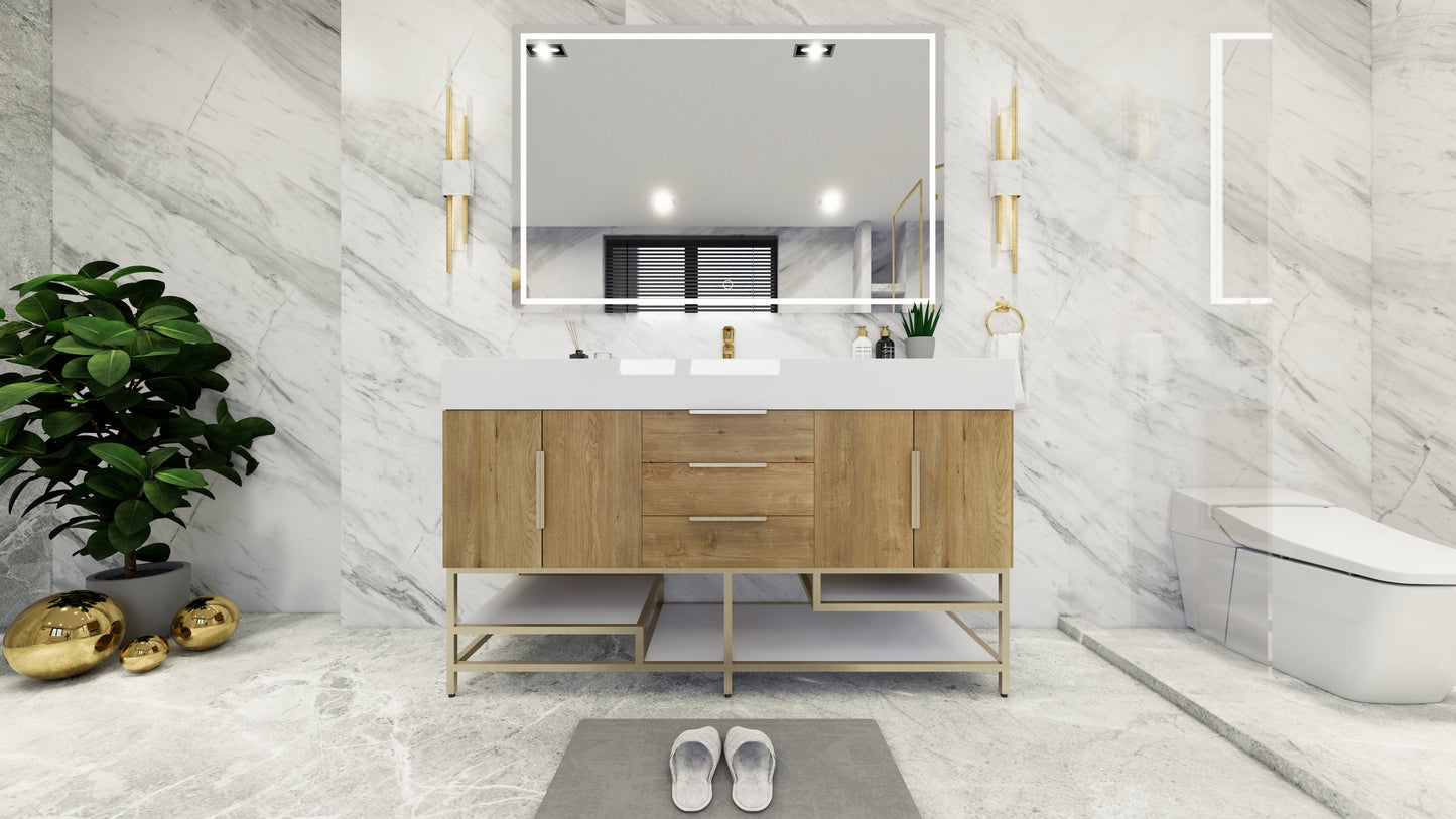 Bethany Freestanding Bathroom Vanity with Reinforced Acrylic Sink Top 24" - 84"