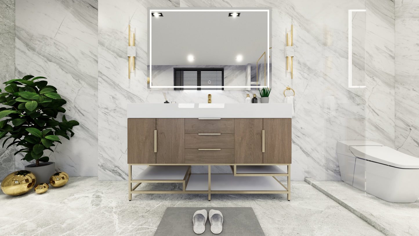 Bethany Freestanding Bathroom Vanity with Reinforced Acrylic Sink Top 24" - 84"