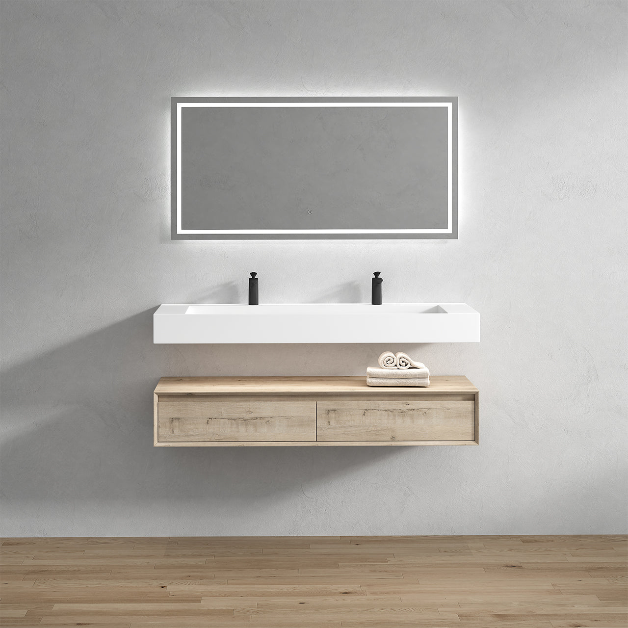 Alysa Floating Bathroom Vanity with FLX16 Acrylic Sink 24" - 84"