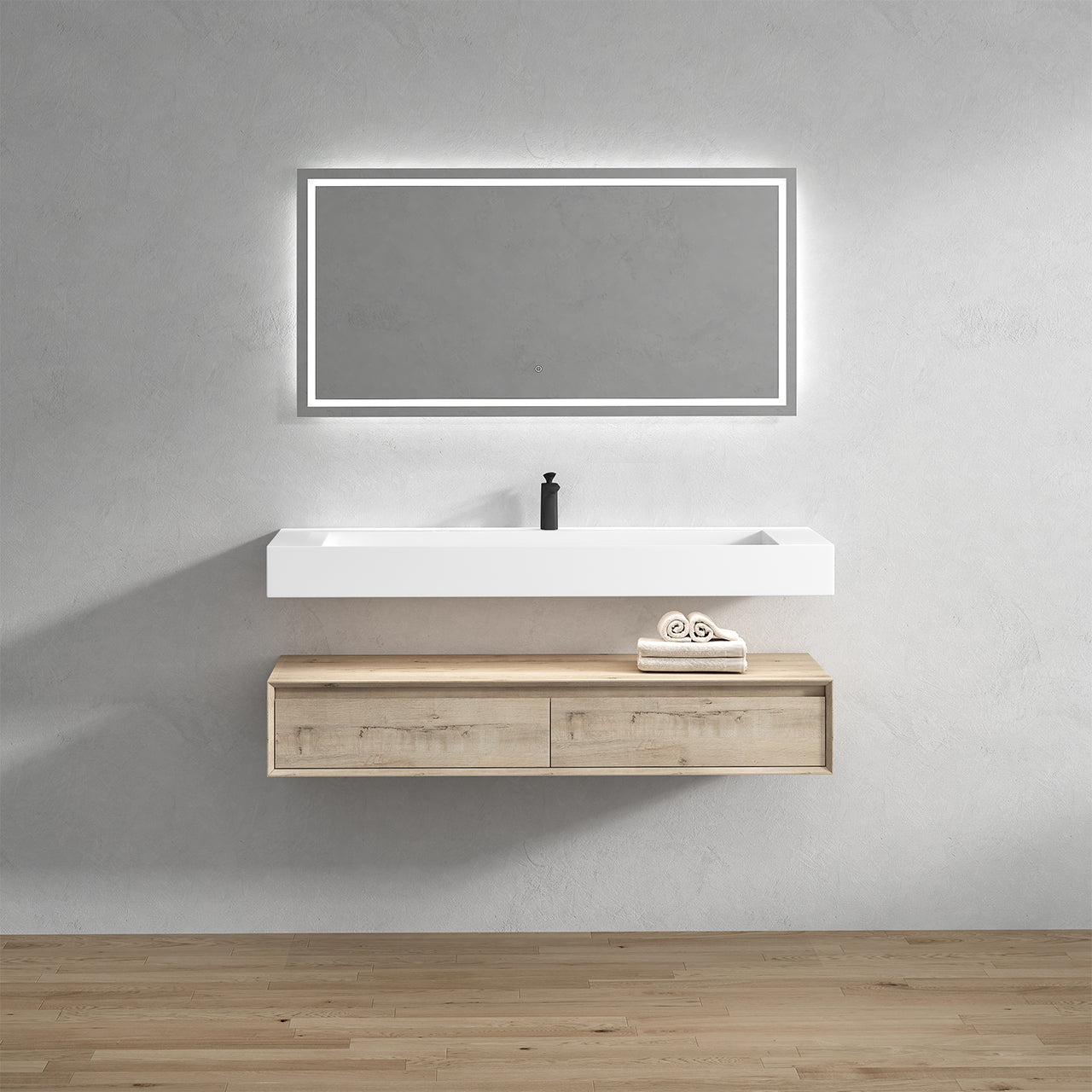 Alysa Floating Bathroom Vanity with FLX16 Acrylic Sink 24" - 84"