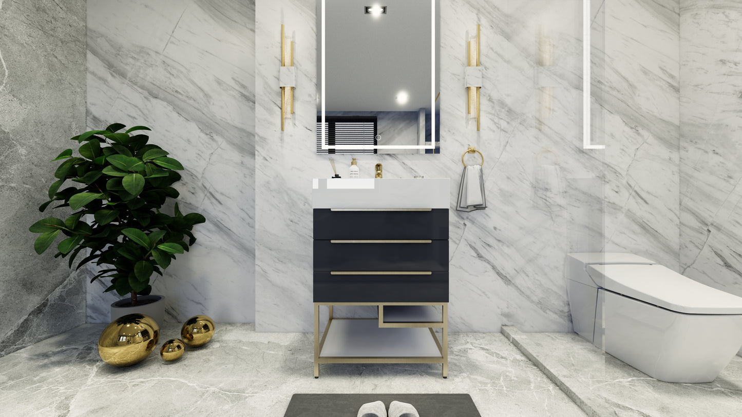 Bethany Freestanding Bathroom Vanity with Reinforced Acrylic Sink Top 24" - 84"