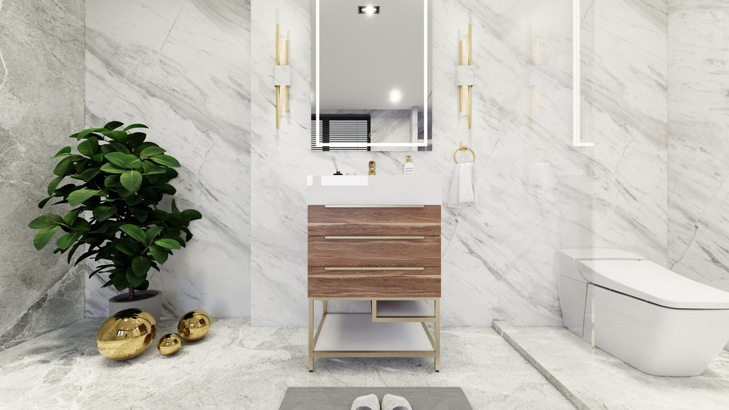 Bethany Freestanding Bathroom Vanity with Reinforced Acrylic Sink Top 24" - 84"