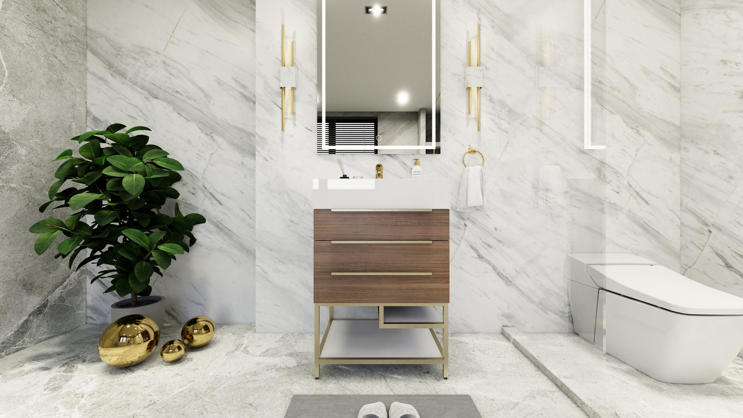 Bethany Freestanding Bathroom Vanity with Reinforced Acrylic Sink Top 24" - 84"