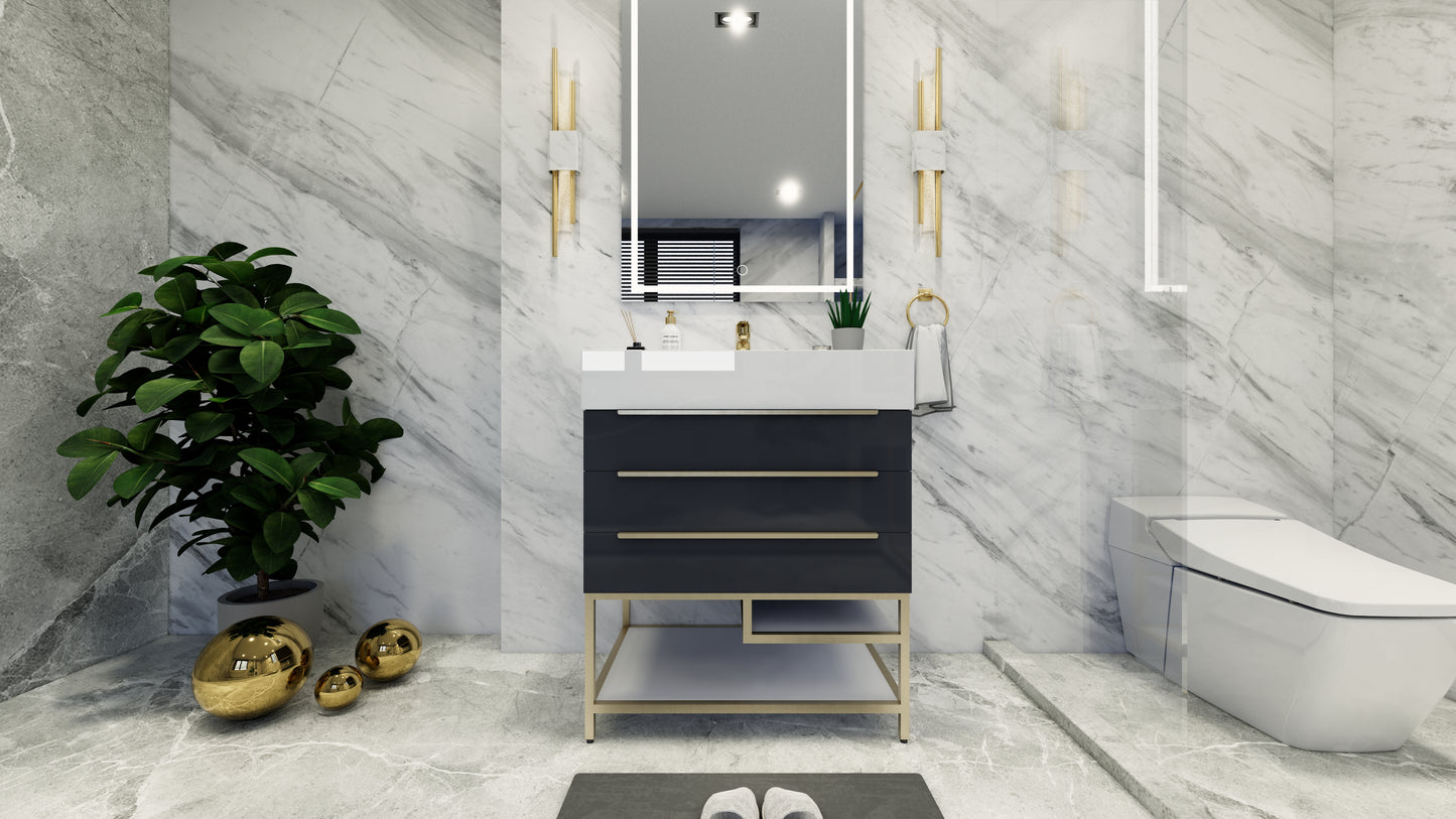 Bethany Freestanding Bathroom Vanity with Reinforced Acrylic Sink Top 24" - 84"