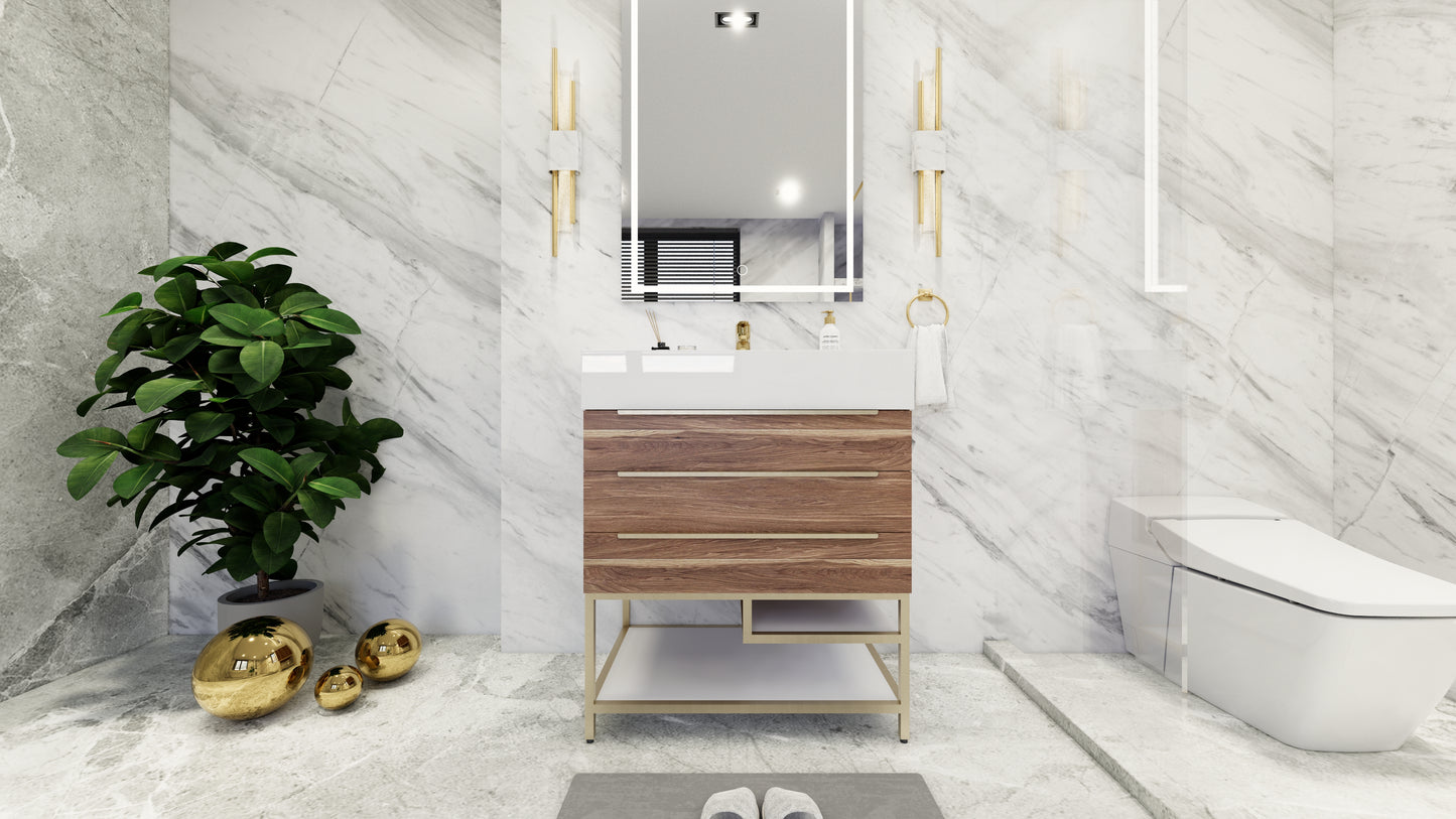 Bethany Freestanding Bathroom Vanity with Reinforced Acrylic Sink Top 24" - 84"