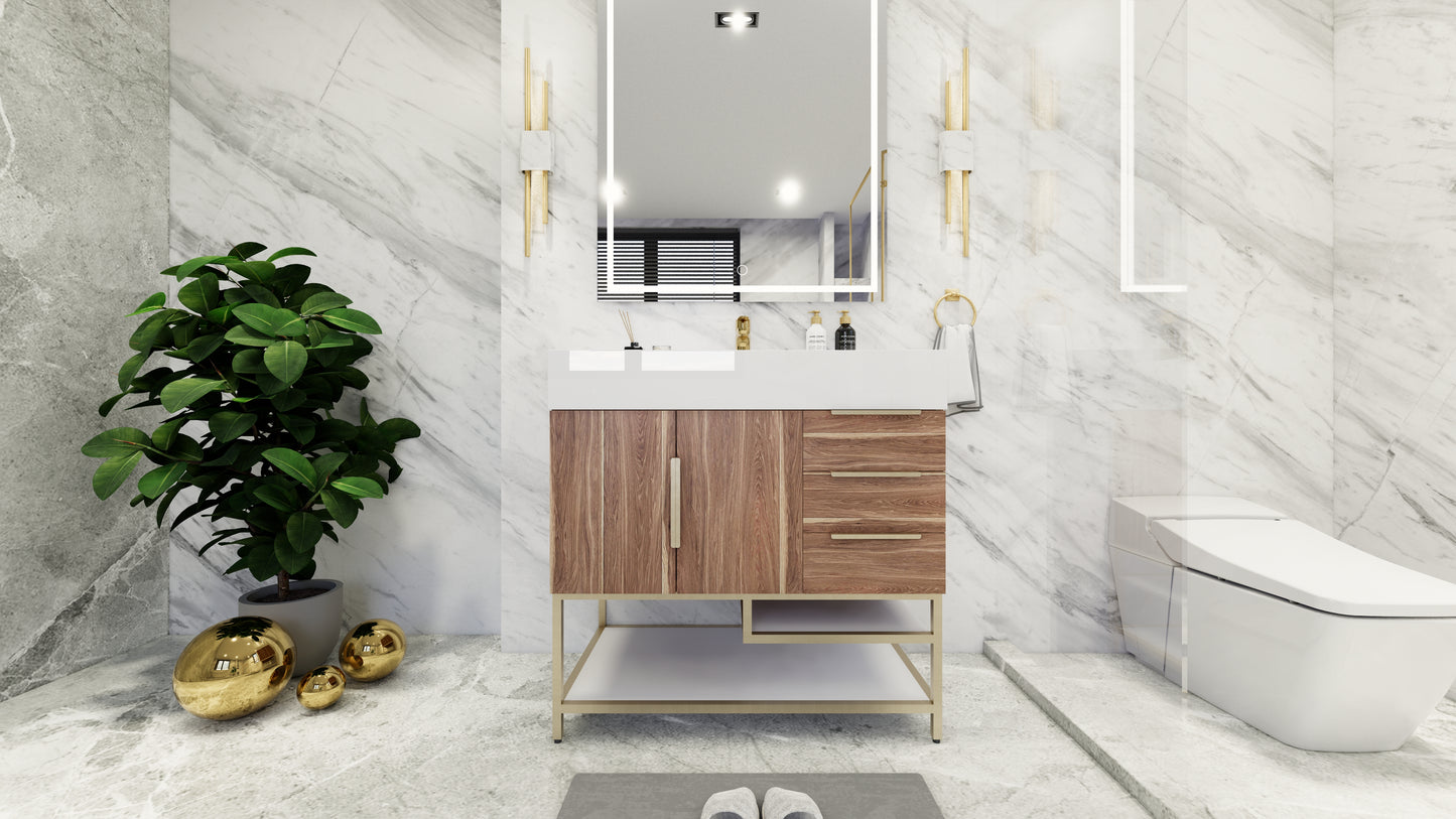 Bethany Freestanding Bathroom Vanity with Reinforced Acrylic Sink Top 24" - 84"