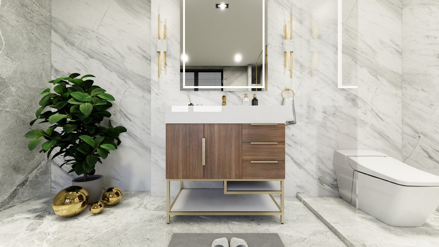 Bethany Freestanding Bathroom Vanity with Reinforced Acrylic Sink Top 24" - 84"