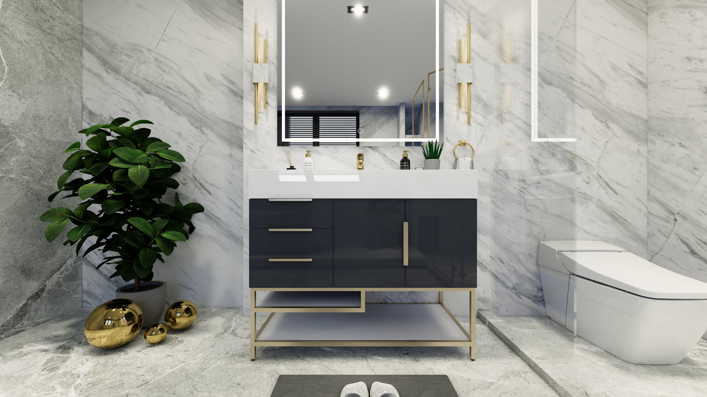 Bethany Freestanding Bathroom Vanity with Reinforced Acrylic Sink Top 24" - 84"