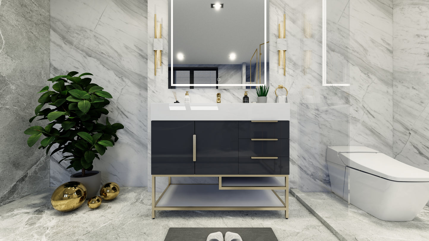 Bethany Freestanding Bathroom Vanity with Reinforced Acrylic Sink Top 24" - 84"