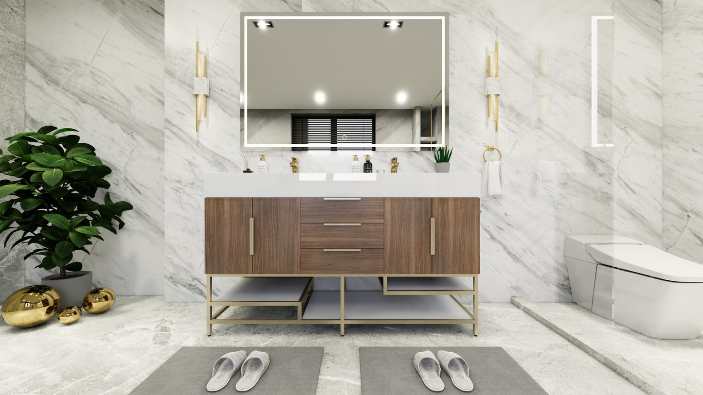 Bethany Freestanding Bathroom Vanity with Reinforced Acrylic Sink Top 24" - 84"