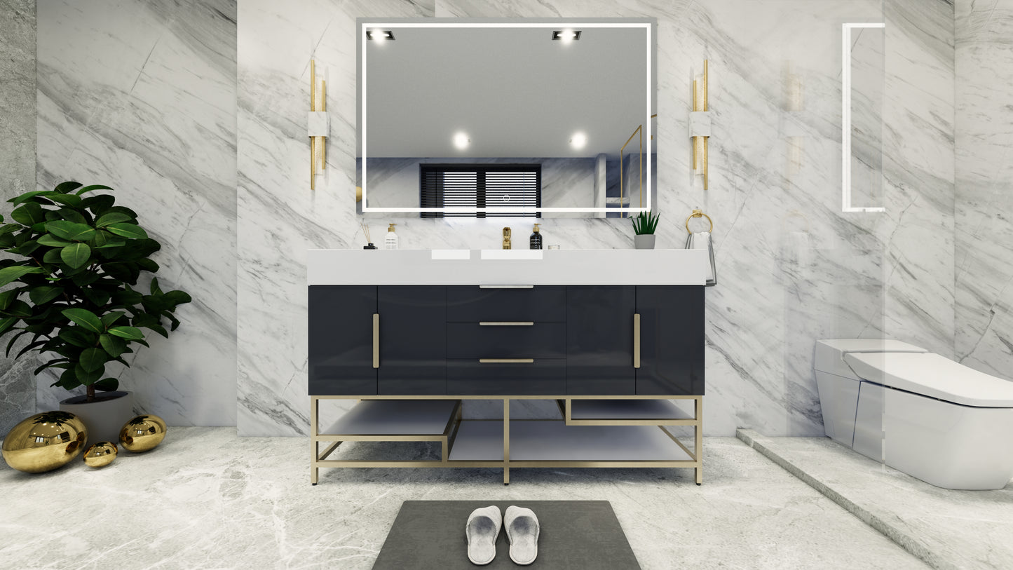 Bethany Freestanding Bathroom Vanity with Reinforced Acrylic Sink Top 24" - 84"