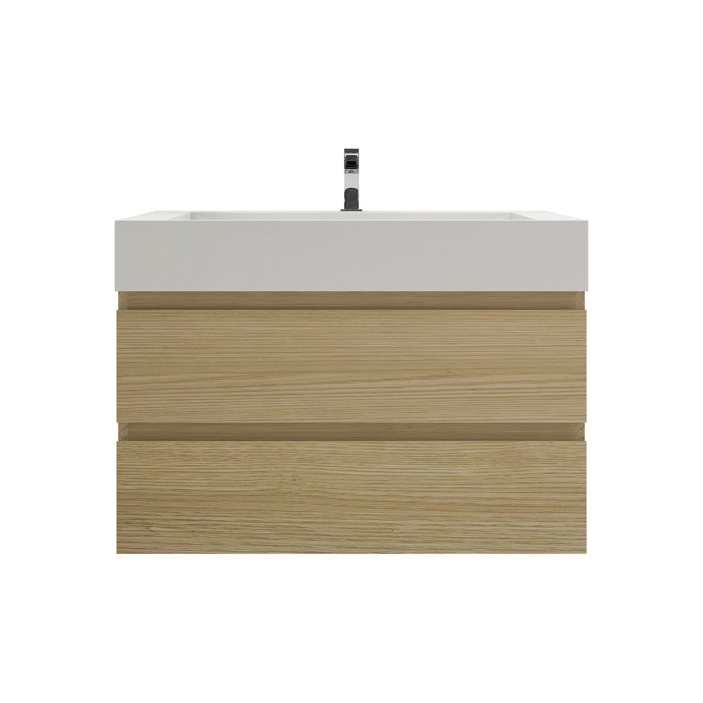 Better Vanity BOW 24"-48" Single Sink Floating Bathroom Vanity Reinforced Acrylic Sink Soft Close Doors & Drawers, Fully Assembled