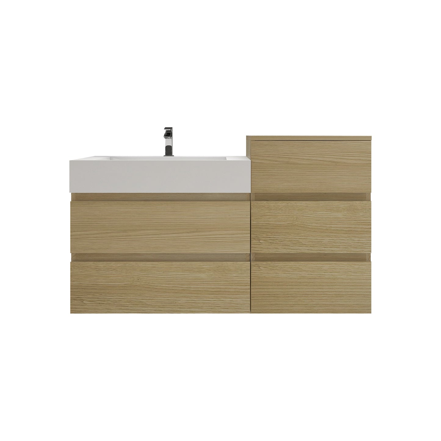 Better Vanity BOW 24"-48" Single Sink Floating Bathroom Vanity Reinforced Acrylic Sink Soft Close Doors & Drawers, Fully Assembled
