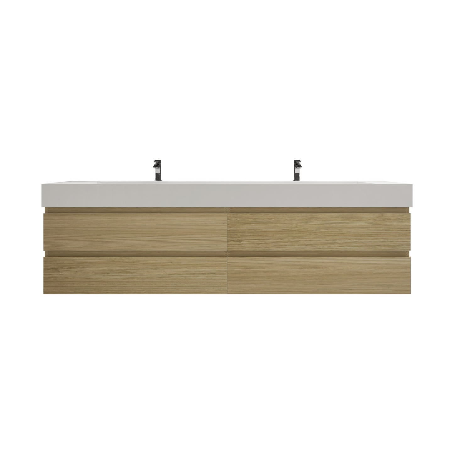 Better Vanity BOW 24"-48" Single Sink Floating Bathroom Vanity Reinforced Acrylic Sink Soft Close Doors & Drawers, Fully Assembled