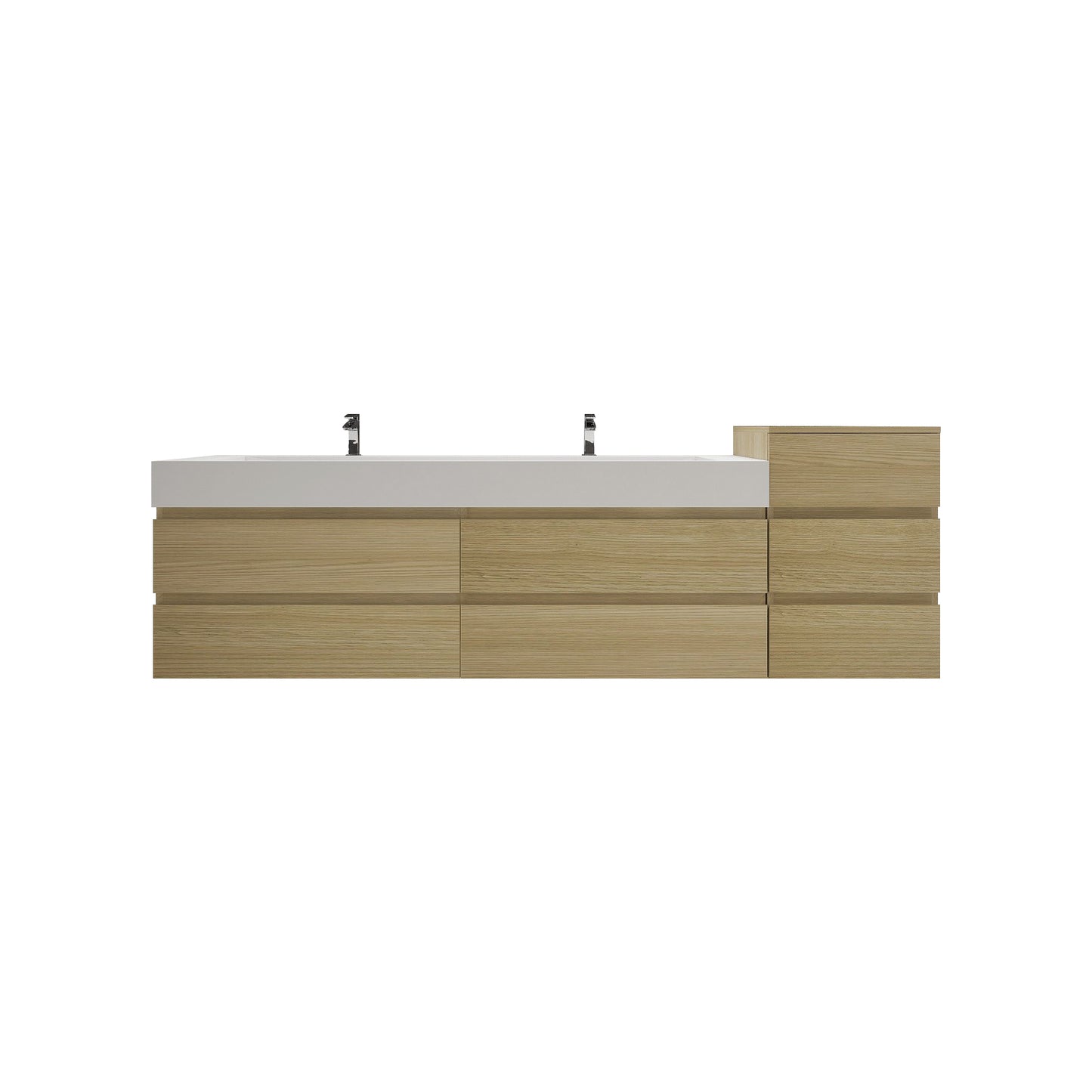 Better Vanity BOW 24"-48" Single Sink Floating Bathroom Vanity Reinforced Acrylic Sink Soft Close Doors & Drawers, Fully Assembled