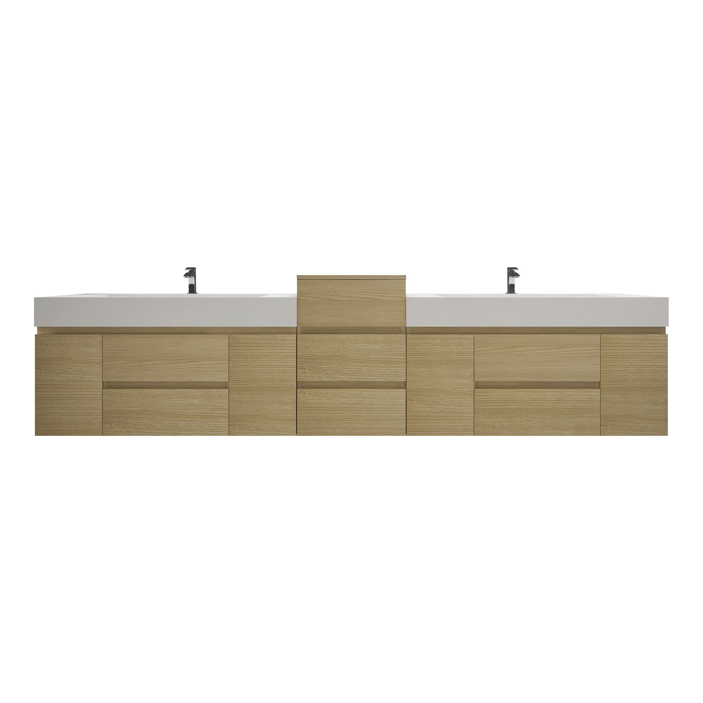 Better Vanity BOW 24"-48" Single Sink Floating Bathroom Vanity Reinforced Acrylic Sink Soft Close Doors & Drawers, Fully Assembled