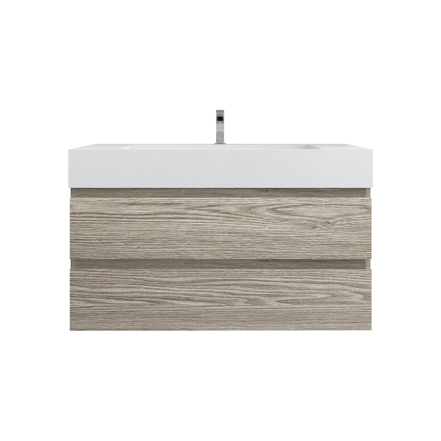Better Vanity BOW 24"-48" Single Sink Floating Bathroom Vanity Reinforced Acrylic Sink Soft Close Doors & Drawers, Fully Assembled