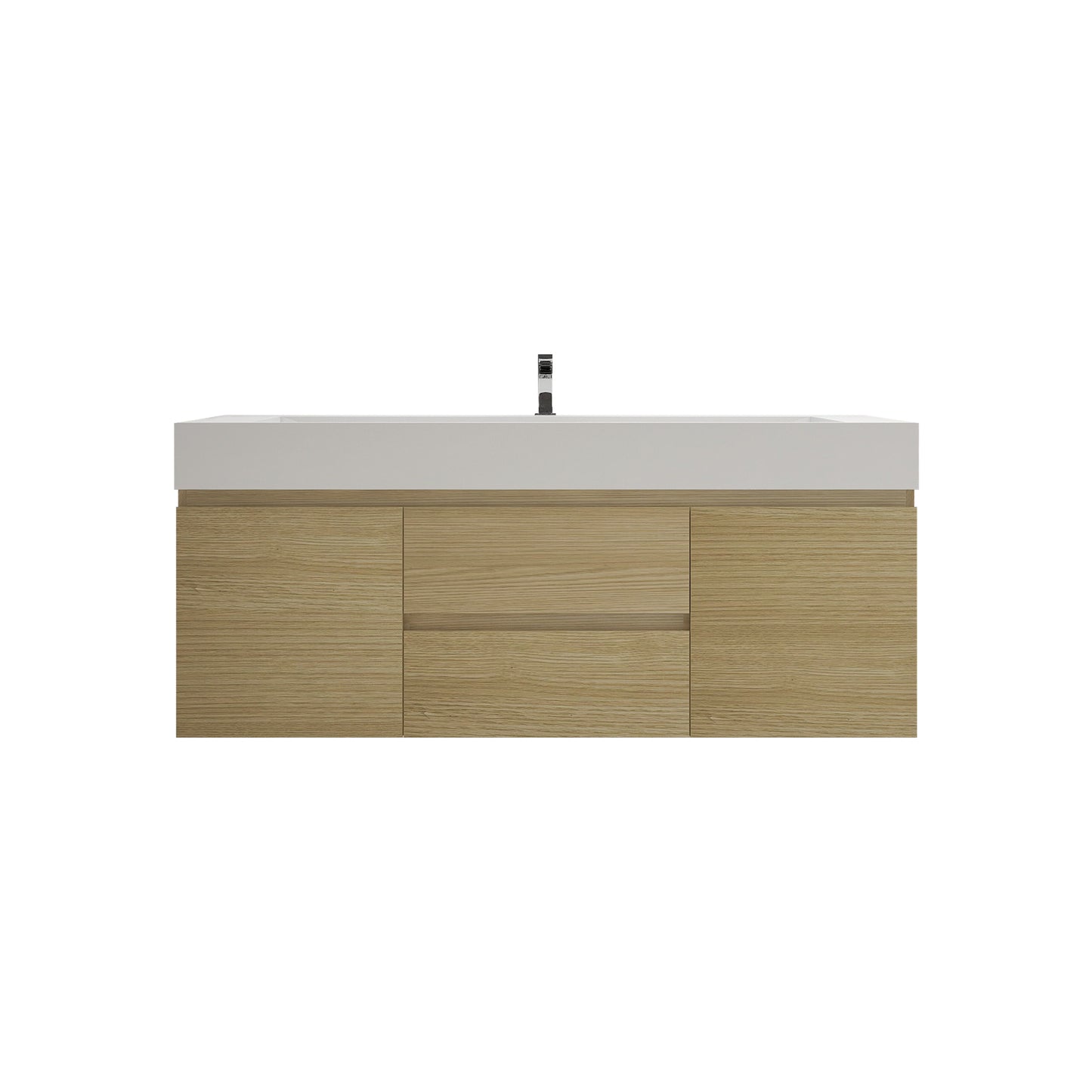 Better Vanity BOW 24"-48" Single Sink Floating Bathroom Vanity Reinforced Acrylic Sink Soft Close Doors & Drawers, Fully Assembled