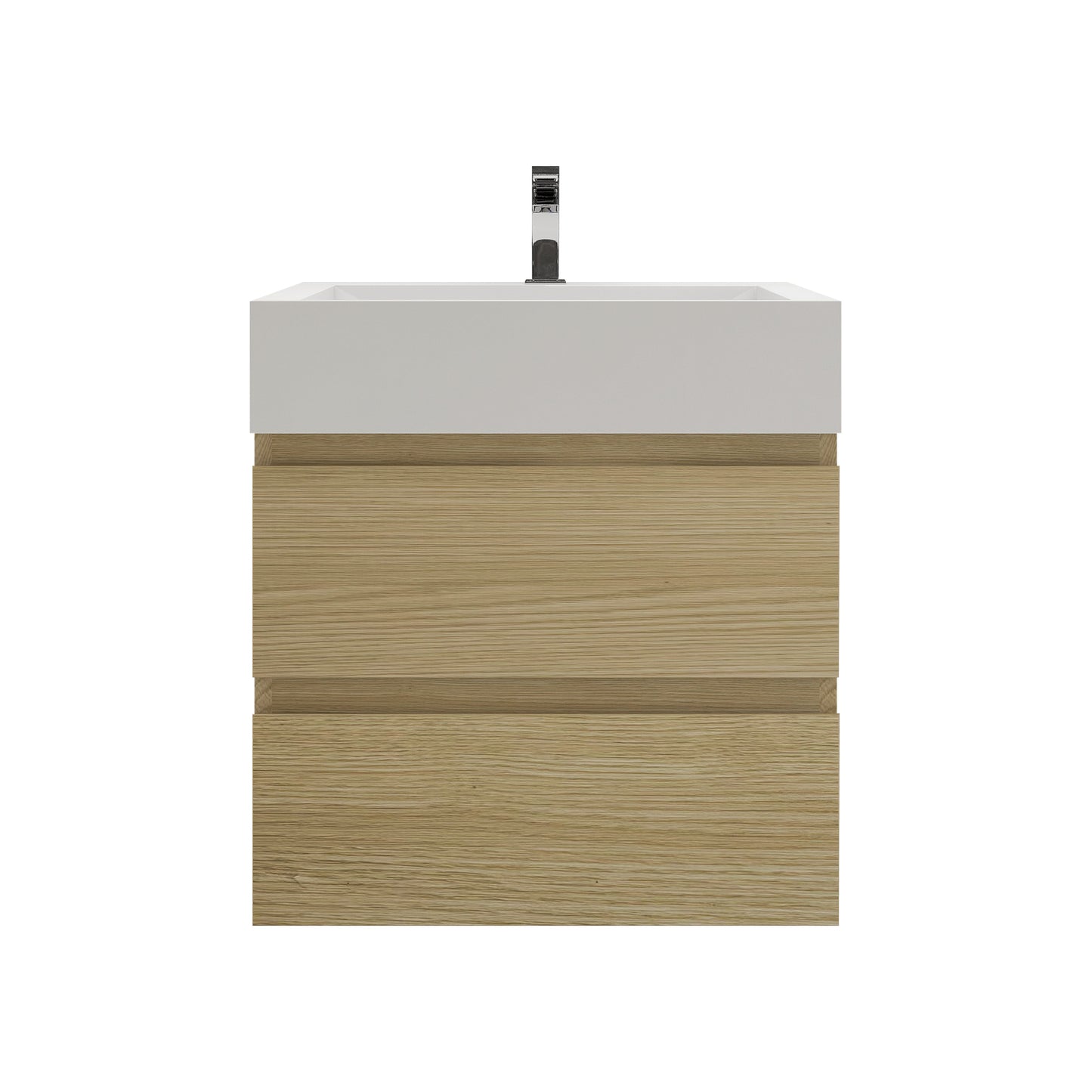 Better Vanity BOW 24"-48" Single Sink Floating Bathroom Vanity Reinforced Acrylic Sink Soft Close Doors & Drawers, Fully Assembled