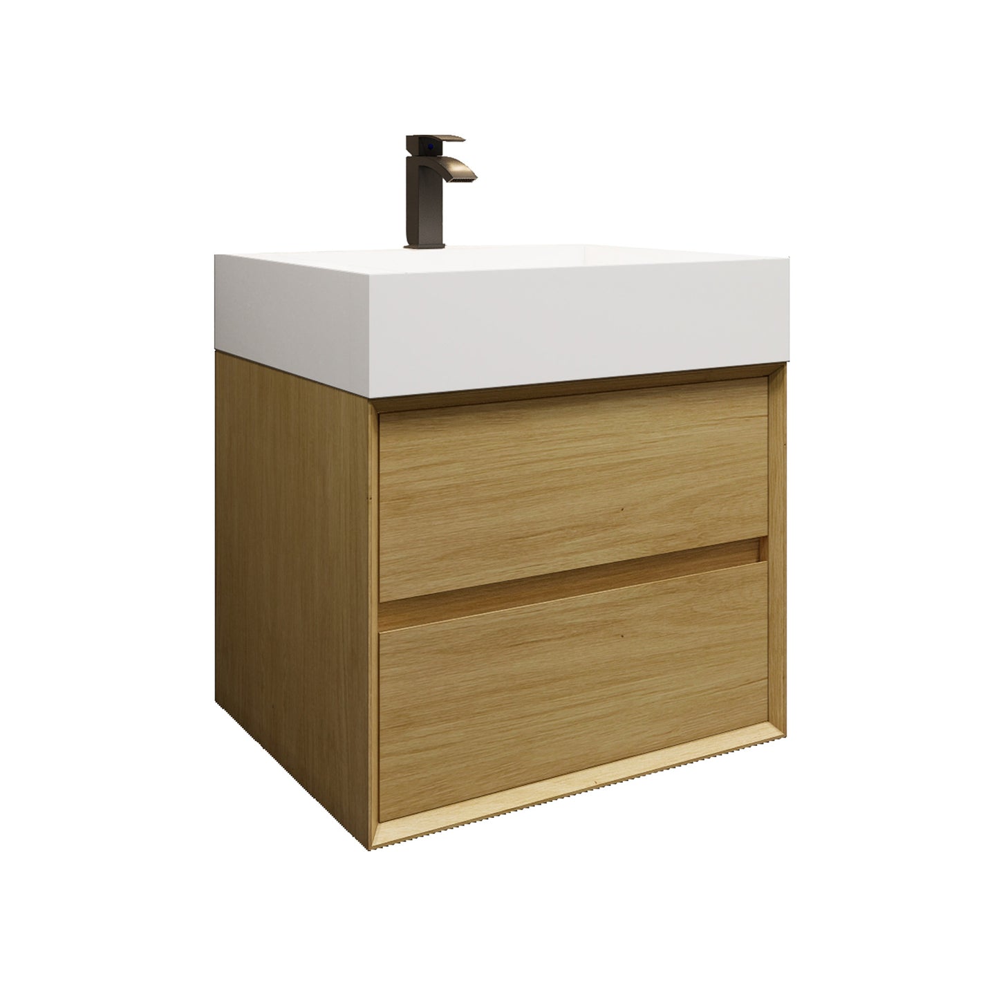 Better Vanity MAX 24"-48" Floating Wall-Mounted Bathroom Vanity with FLX16 Reinforced Acrylic Sink, Soft Close Drawers, Fully Assembled