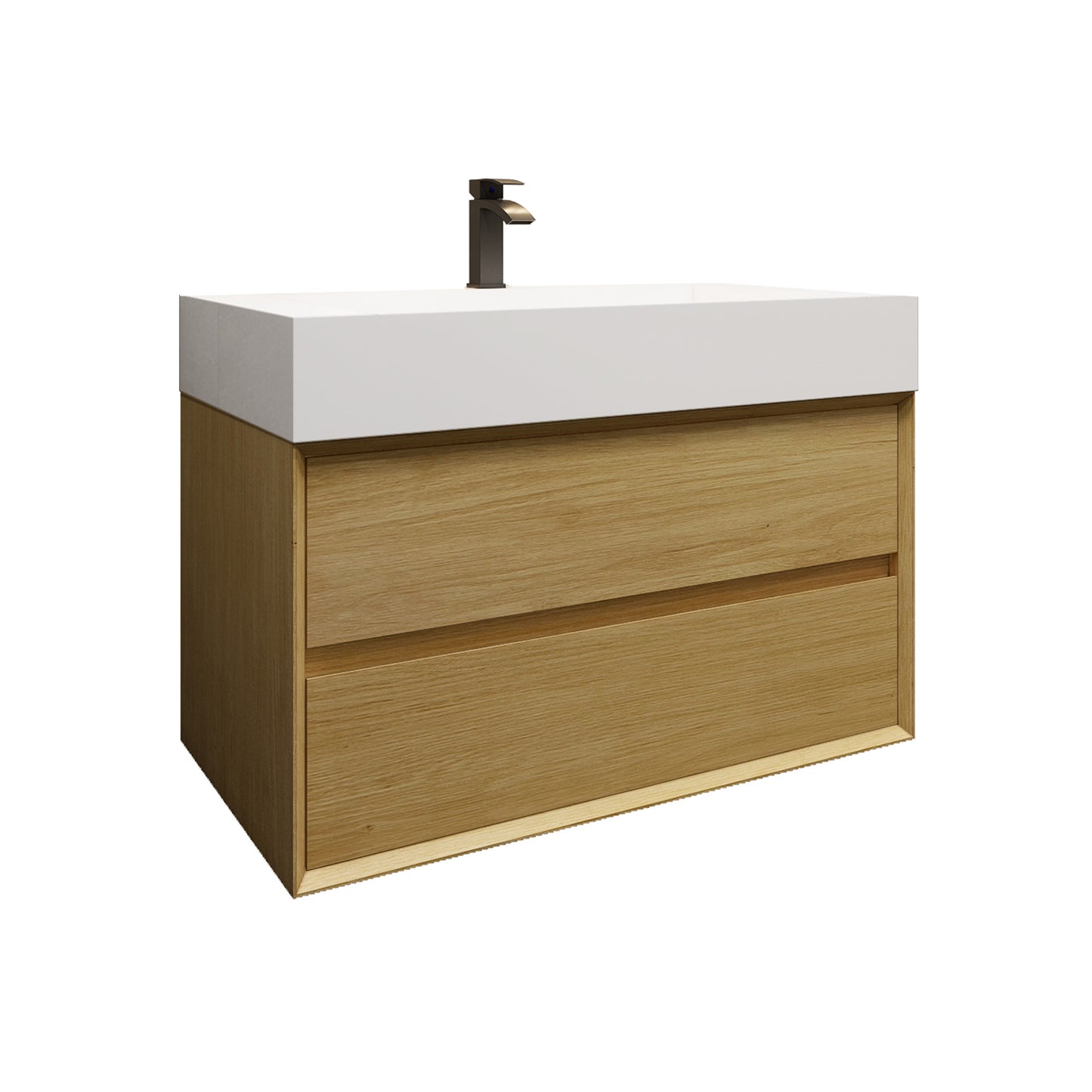 Better Vanity MAX 24"-48" Floating Wall-Mounted Bathroom Vanity with FLX16 Reinforced Acrylic Sink, Soft Close Drawers, Fully Assembled