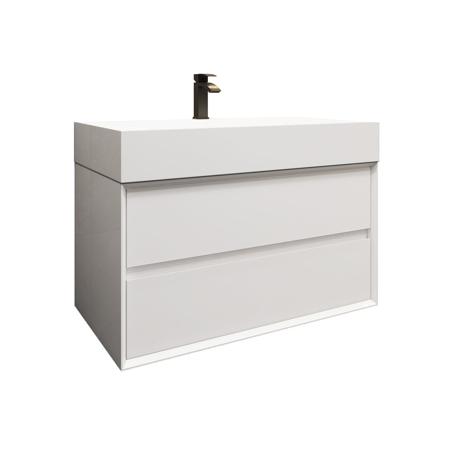 Better Vanity MAX 24"-48" Floating Wall-Mounted Bathroom Vanity with FLX16 Reinforced Acrylic Sink, Soft Close Drawers, Fully Assembled