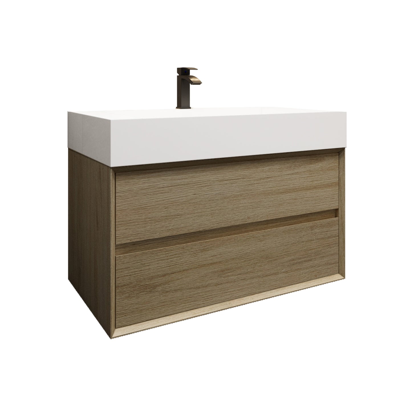 Better Vanity MAX 24"-48" Floating Wall-Mounted Bathroom Vanity with FLX16 Reinforced Acrylic Sink, Soft Close Drawers, Fully Assembled