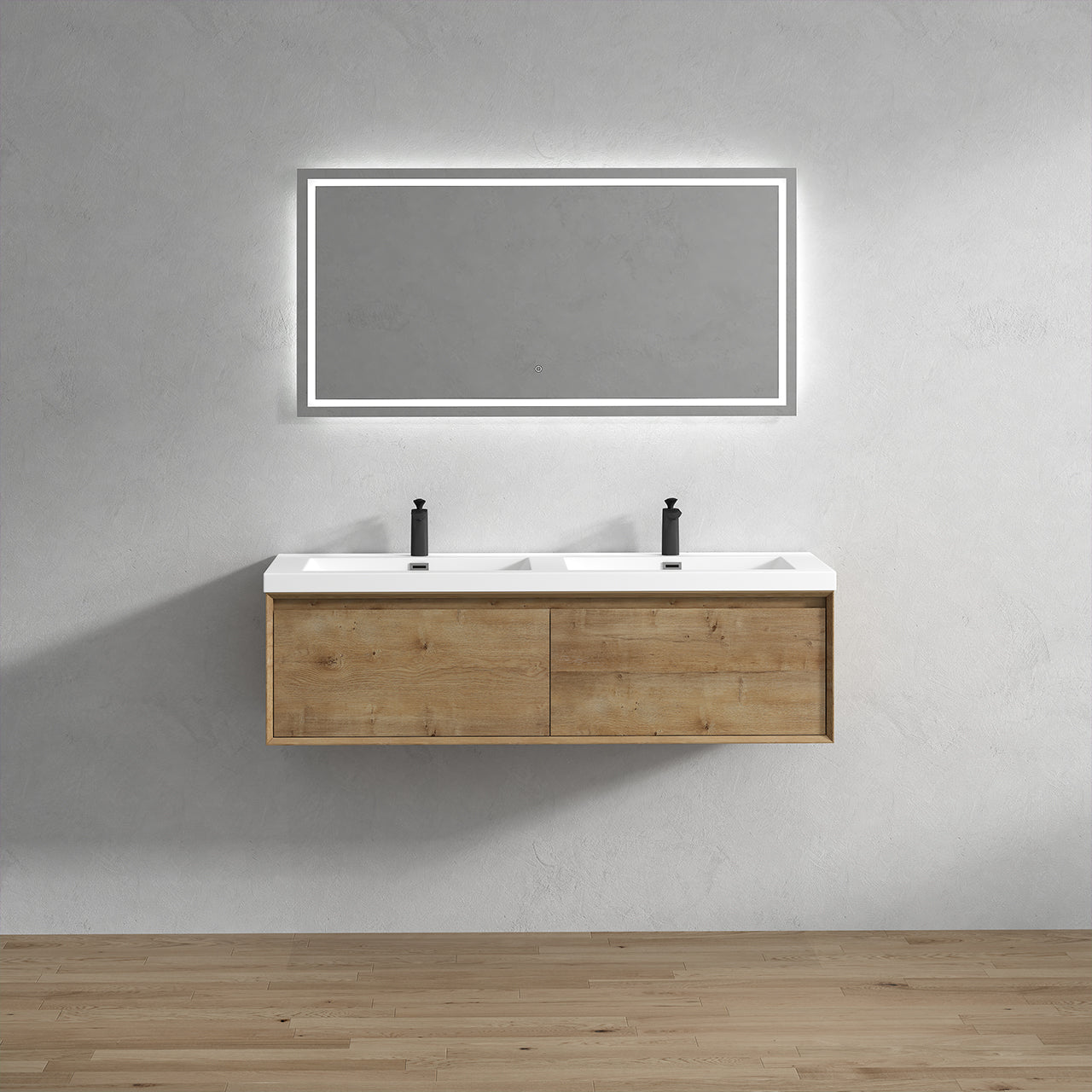 Better Vanity MIA 24"-48" Wall-Mounted Bathroom Vanity with Reinforced Acrylic Sink, Soft Close Drawers, Fully Assembled