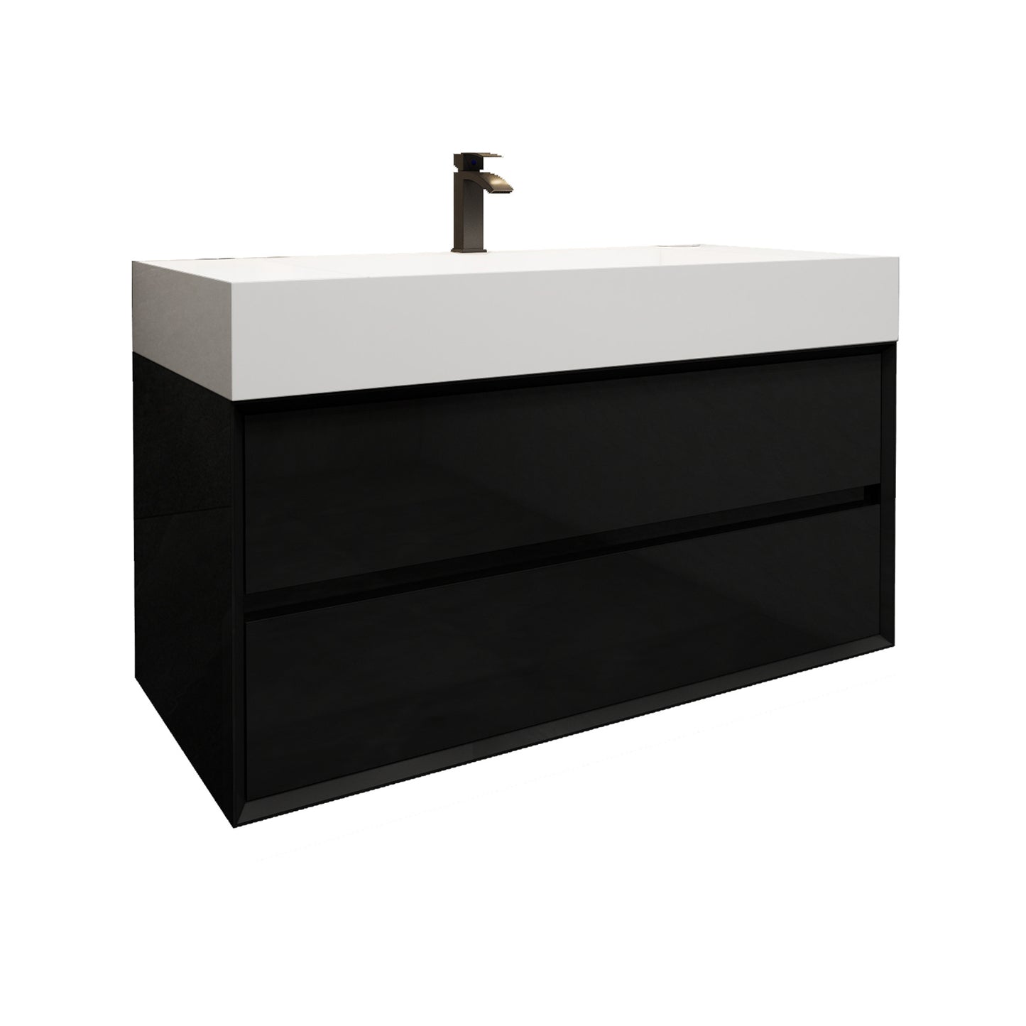 Better Vanity MAX 24"-48" Floating Wall-Mounted Bathroom Vanity with FLX16 Reinforced Acrylic Sink, Soft Close Drawers, Fully Assembled