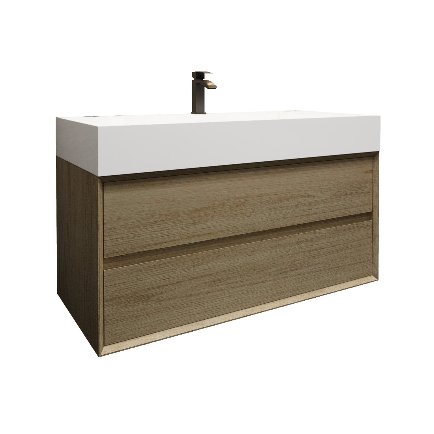 Better Vanity MAX 24"-48" Floating Wall-Mounted Bathroom Vanity with FLX16 Reinforced Acrylic Sink, Soft Close Drawers, Fully Assembled