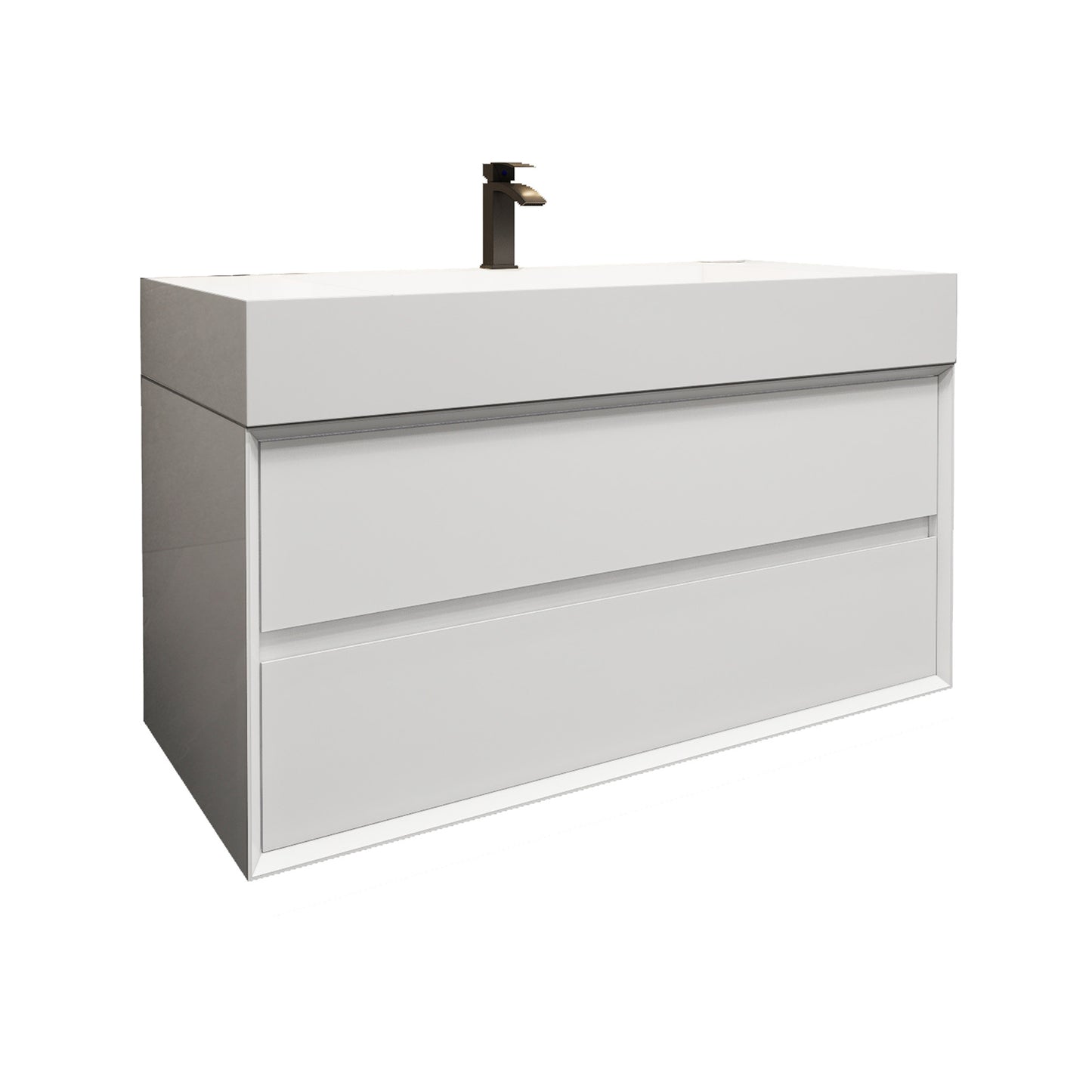Better Vanity MAX 24"-48" Floating Wall-Mounted Bathroom Vanity with FLX16 Reinforced Acrylic Sink, Soft Close Drawers, Fully Assembled