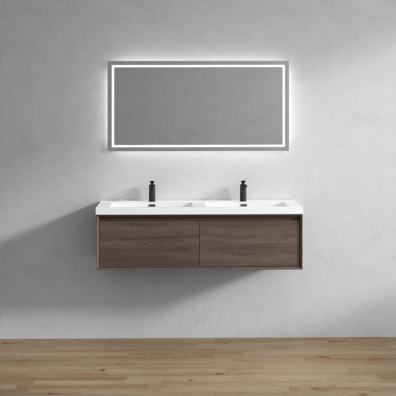 Better Vanity MIA 24"-48" Wall-Mounted Bathroom Vanity with Reinforced Acrylic Sink, Soft Close Drawers, Fully Assembled