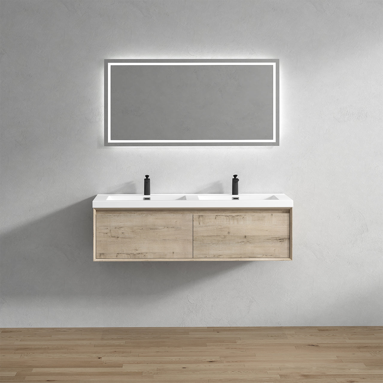 Better Vanity MIA 24"-48" Wall-Mounted Bathroom Vanity with Reinforced Acrylic Sink, Soft Close Drawers, Fully Assembled