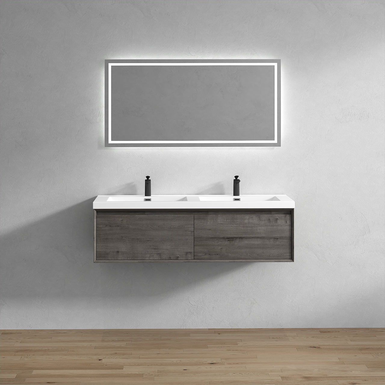 Better Vanity MIA 24"-48" Wall-Mounted Bathroom Vanity with Reinforced Acrylic Sink, Soft Close Drawers, Fully Assembled