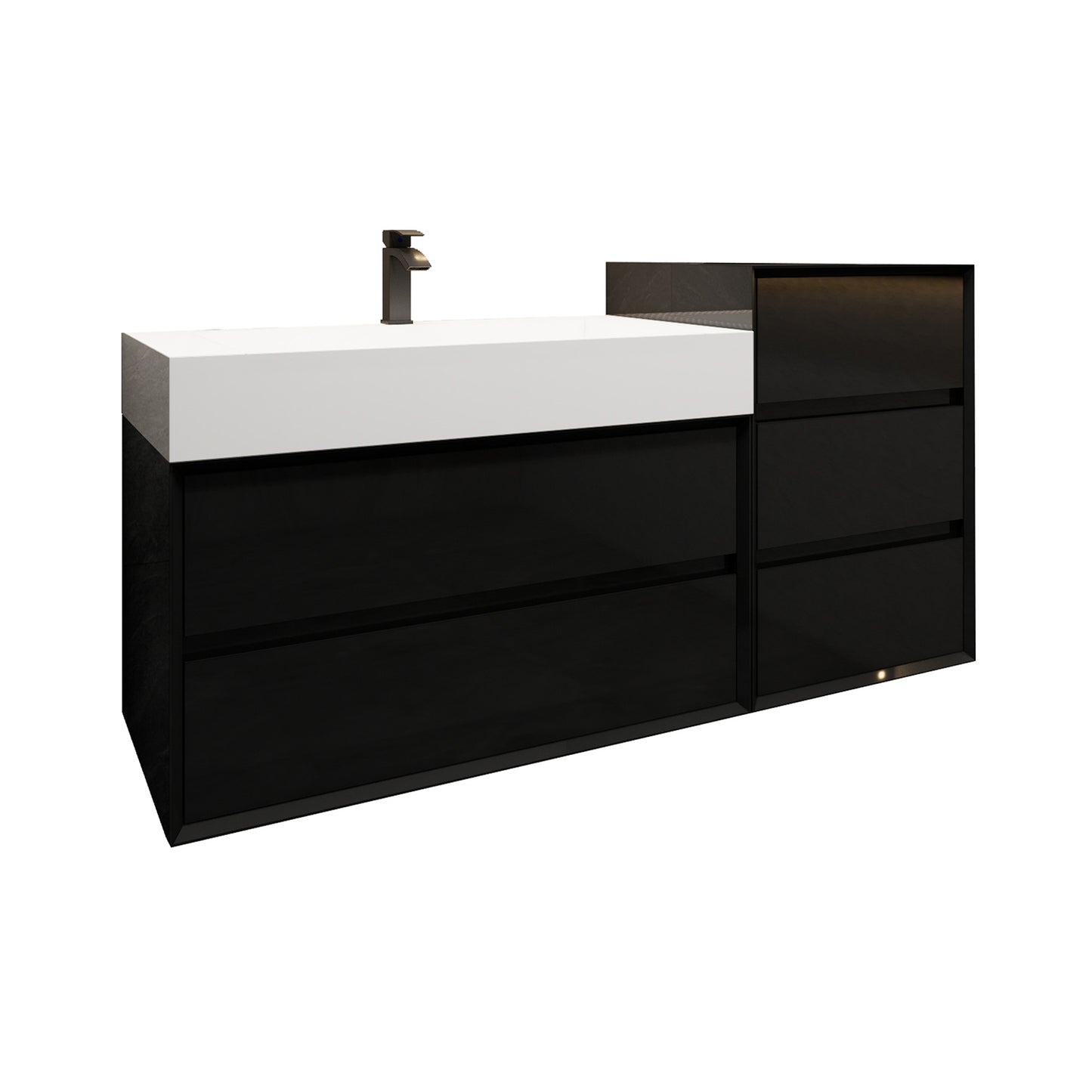Better Vanity MAX 24"-48" Floating Wall-Mounted Bathroom Vanity with FLX16 Reinforced Acrylic Sink, Soft Close Drawers, Fully Assembled