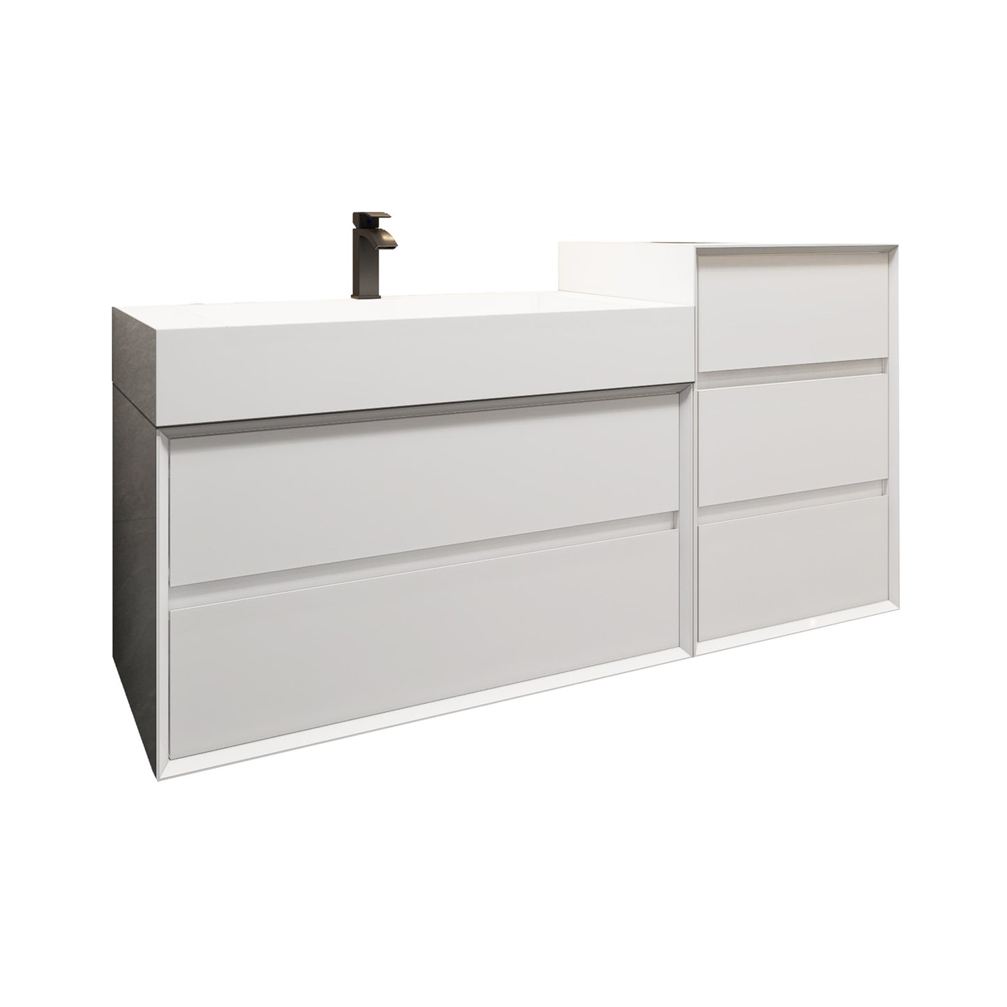 Better Vanity MAX 24"-48" Floating Wall-Mounted Bathroom Vanity with FLX16 Reinforced Acrylic Sink, Soft Close Drawers, Fully Assembled