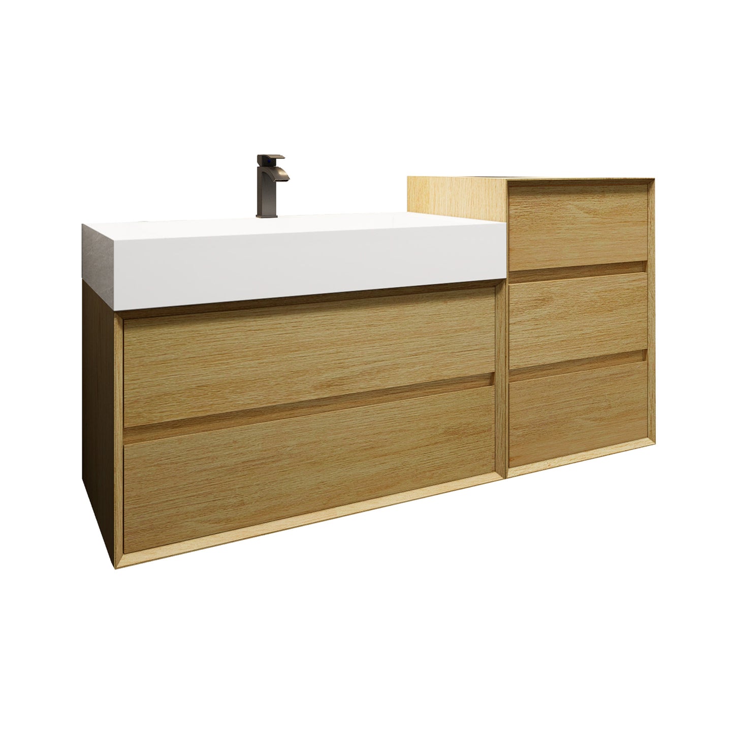 Better Vanity MAX 24"-48" Floating Wall-Mounted Bathroom Vanity with FLX16 Reinforced Acrylic Sink, Soft Close Drawers, Fully Assembled