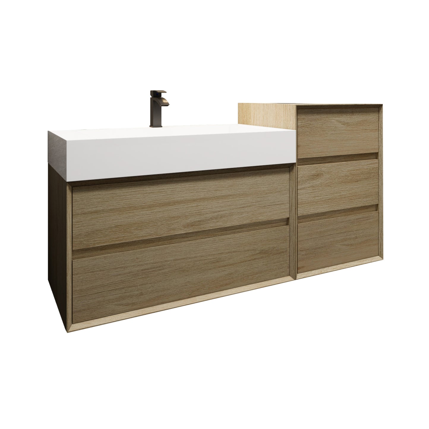 Better Vanity MAX 24"-48" Floating Wall-Mounted Bathroom Vanity with FLX16 Reinforced Acrylic Sink, Soft Close Drawers, Fully Assembled